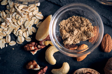 Ingredients for healthy fitness cookies