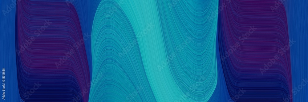 Poster dynamic header design with light sea green, midnight blue and teal colors. dynamic curved lines with fluid flowing waves and curves