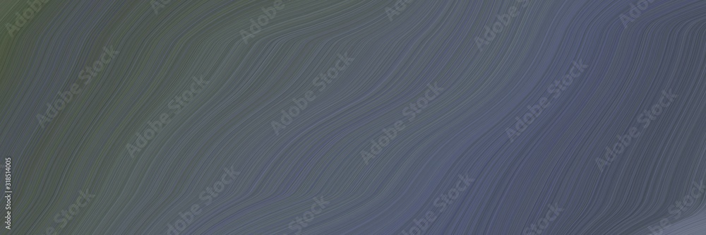 Poster dynamic designed horizontal banner with dim gray, dark slate gray and slate gray colors. dynamic curved lines with fluid flowing waves and curves
