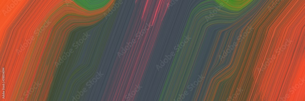 Poster decorative header design with dark slate gray, coffee and sienna colors. dynamic curved lines with fluid flowing waves and curves