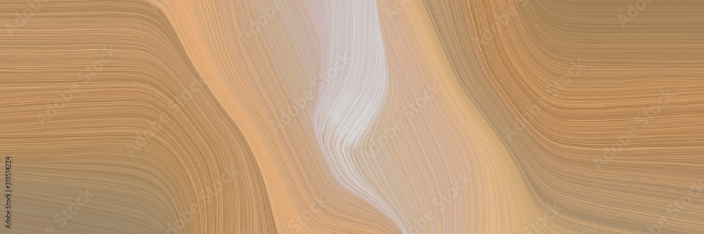 Poster surreal banner design with dark khaki, pastel gray and tan colors. dynamic curved lines with fluid flowing waves and curves