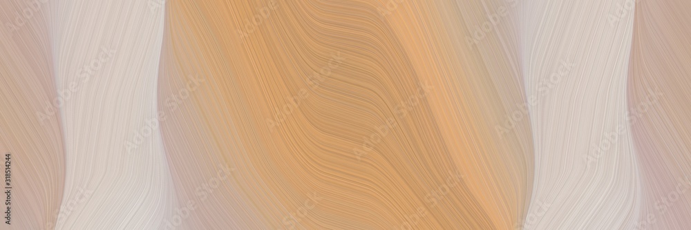 Poster modern banner design with tan, peru and pastel gray colors. dynamic curved lines with fluid flowing 