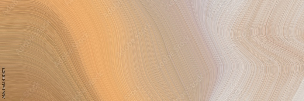 Poster colorful header with tan, pastel gray and silver colors. dynamic curved lines with fluid flowing waves and curves