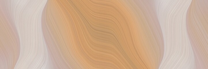 colorful banner with tan, peru and light gray colors. dynamic curved lines with fluid flowing waves and curves