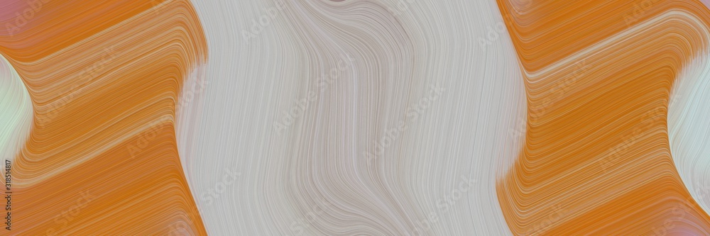 Poster modern designed horizontal banner with ash gray, coffee and peru colors. dynamic curved lines with f