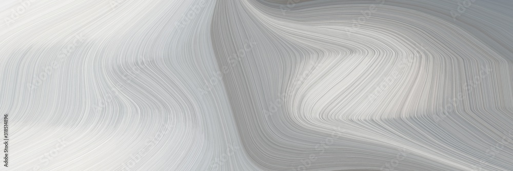 Poster decorative designed horizontal header with silver, gray gray and linen colors. dynamic curved lines with fluid flowing waves and curves