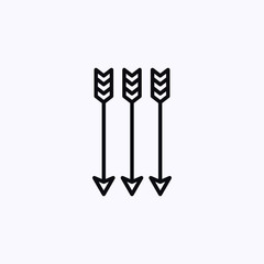 Three arrows icon isolated on white background