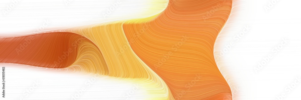 Poster moving horizontal banner with peru, linen and khaki colors. dynamic curved lines with fluid flowing waves and curves