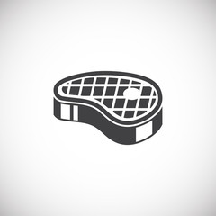Steak related icon on background for graphic and web design. Creative illustration concept symbol for web or mobile app