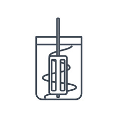 Thin line icon beverages industry, mixing, blending liquid