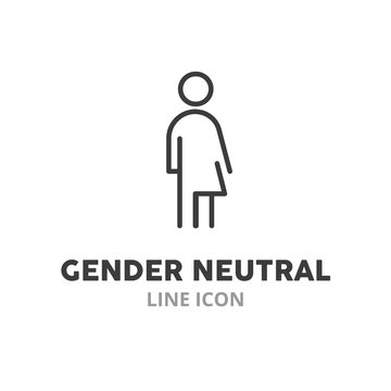 Gender Neutral Symbol  Line Icon. Vector Illustration Symbol Elements For Web Design.