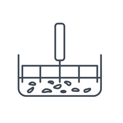 Thin line icon manufacture of dairy, curd and cheese production