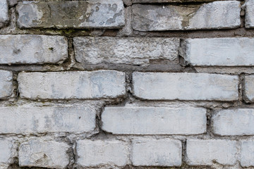 Stone wall carving old white brick pattern. Background