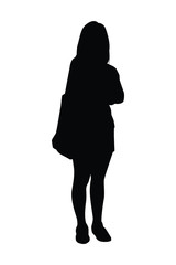 Standing woman silhouette vector