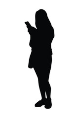 Standing woman silhouette vector