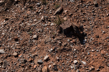 Brown rocks, stones in the mountain.