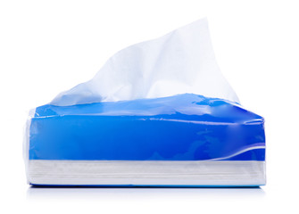 Pack white napkins on white background isolation