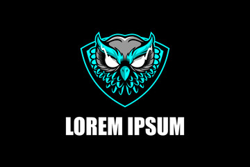 owl bird cartoon character vector logo template