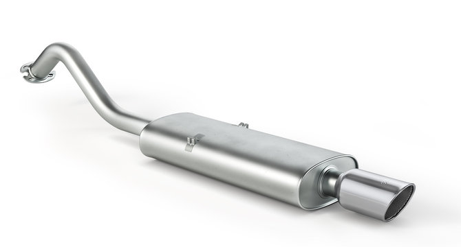 Exhaust pipe isolated on a white background. 3d illustration