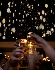 Cheers clinking of friends in party	