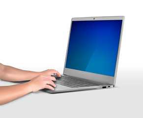 laptop isolated, vector illustration