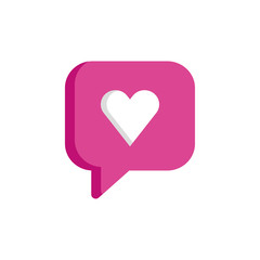 happy valentines day speech bubble with heart icon