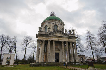 Roman Catholic Church of Saint Joseph. Old historic buildings detail stone wooden sculptures...