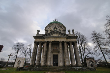 Roman Catholic Church of Saint Joseph. Old historic buildings detail stone wooden sculptures...