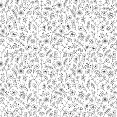 Vector seamless pattern. Artistic background with a floral pattern.