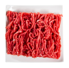 Raw ground meat of pork and beef