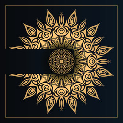 Luxury ornamental mandala design background with gold color