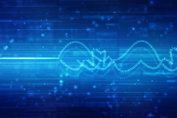 2d illustration Abstract futuristic electronic circuit technology background