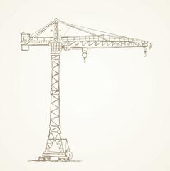  Construction crane. Vector drawing