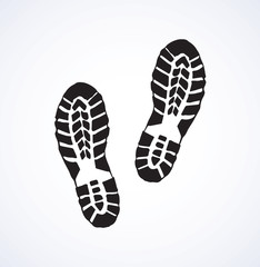 Footprints of shoes. Vector drawing