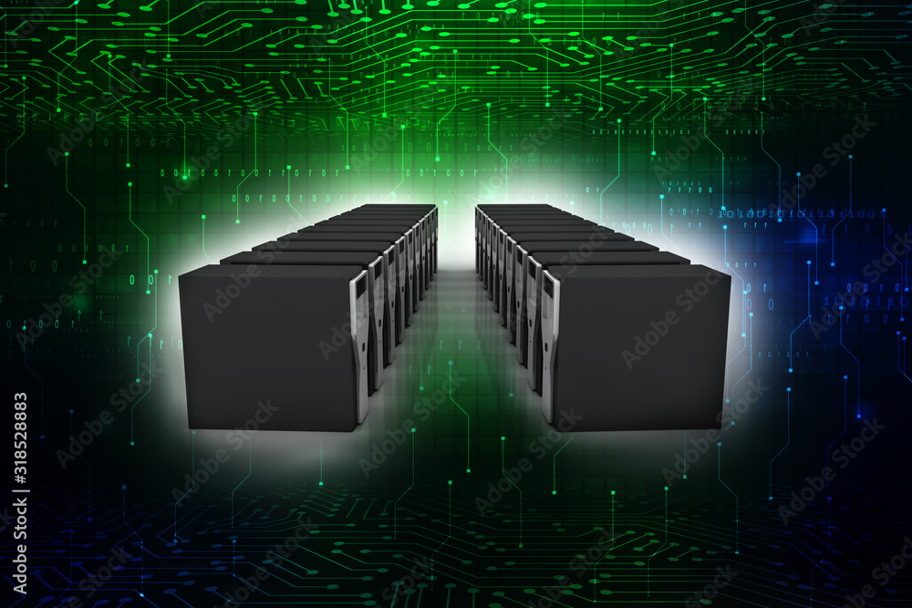 Poster 3d rendering database storage data base