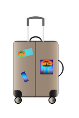 Big suitcase isolated on white