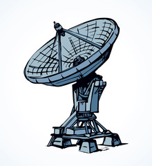 Vector drawing. Dish Antenna