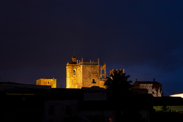 Church of San Mateo Illuminated on a dark night