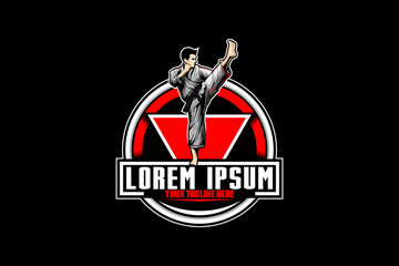 king with treasure chest cartoon character vector badge logo template © infernal  kiss