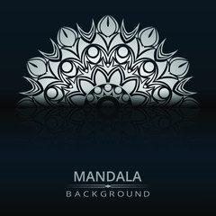 Luxury mandala vector background with silver arabesque style