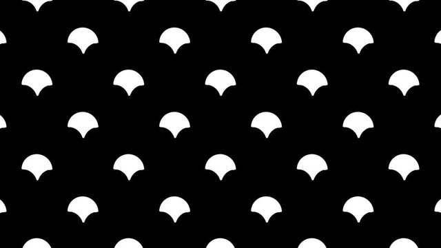 1920s animated elegant golden retro decorative pattern isolated on a black background with alpha matte. Art deco.
