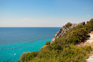 View over the beautiful seaside in Greece