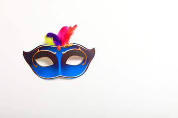 Concept of Carnival festival, Carnival mask on white background 