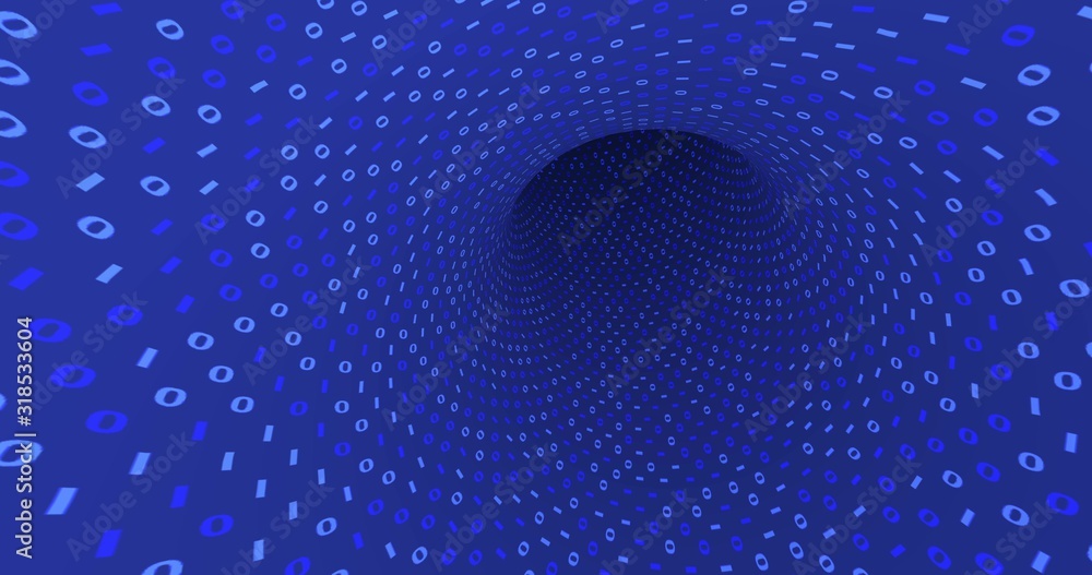 Aufkleber neon digital binary tunnel. background for network, big data, data center, digital event. 3d illustr