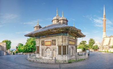 Fototapeta premium Fountain of Sultan Ahmet in Istanbul, Turkey