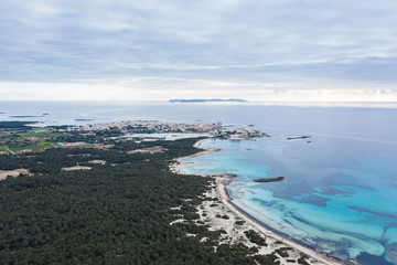 Fototapeta na wymiar Aerial view of the Colonia de Sant Jordi resort town