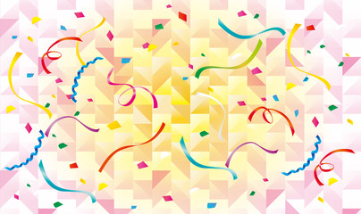 輝く背景と紙吹雪