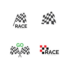 Race flag icon, simple design illustration vector