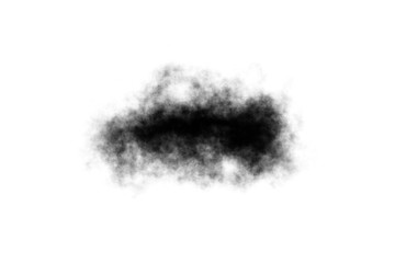 Black smoke stock image Isolated on white background, Concept design Halloween