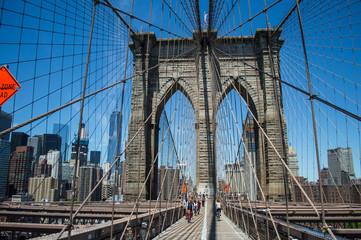 Low Angle View Of Brooklyn Bridge